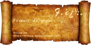 Francz Ágnes névjegykártya