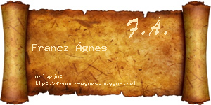 Francz Ágnes névjegykártya