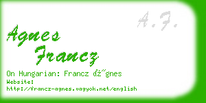 agnes francz business card